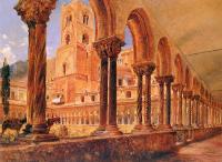 Alt, Rudolf Ritter von - A View Of Monreale, Above Palermo